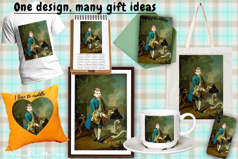 Multi options of personalized gift based on one design.