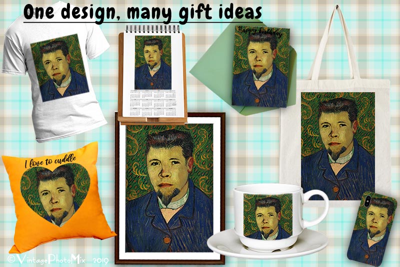 Customized gift ideas based on digital remade photo.