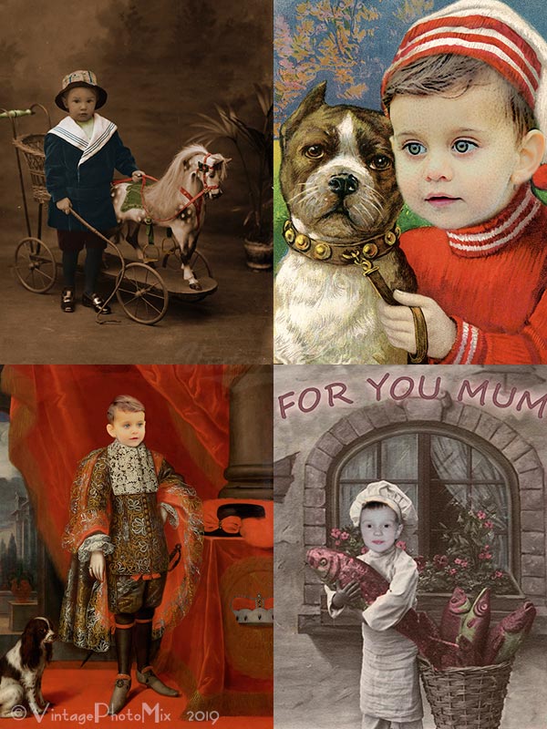 Selection of personalized boys portraits