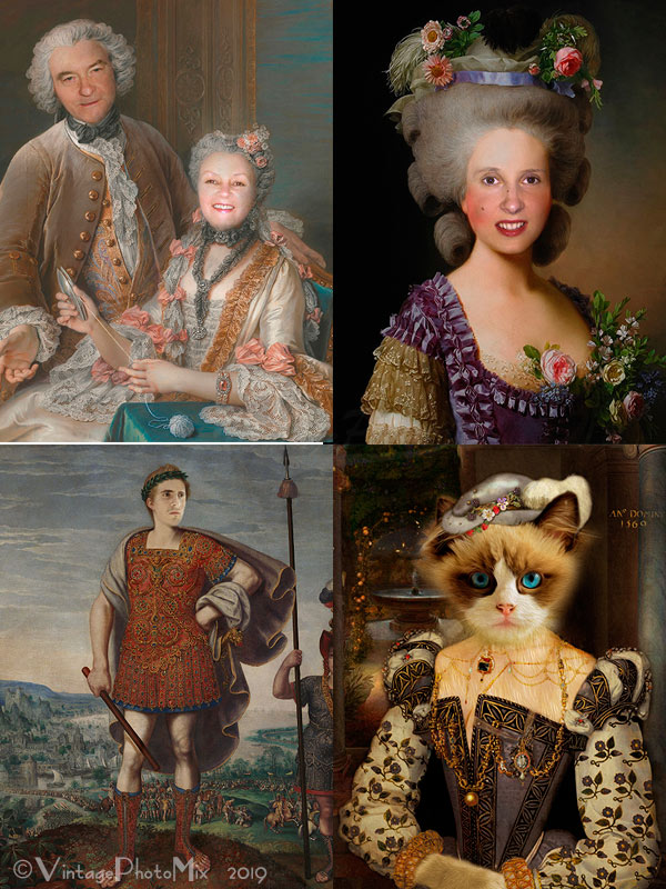 A selection of personalized paintings portraits