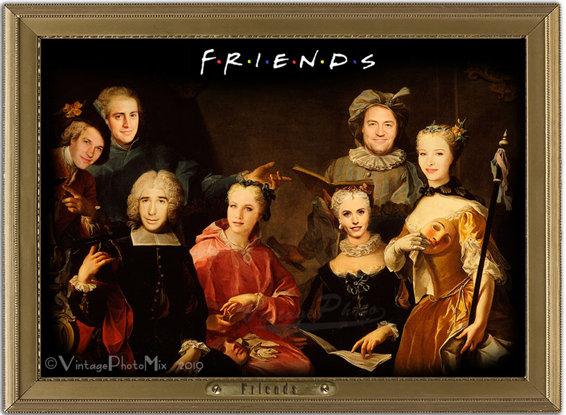 Classic painting of Friends tv series crew