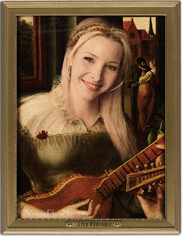 Phoebe Buffay as a Renaissance guitar player