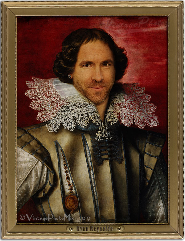 Ryan Reynolds in Renaissance portrait