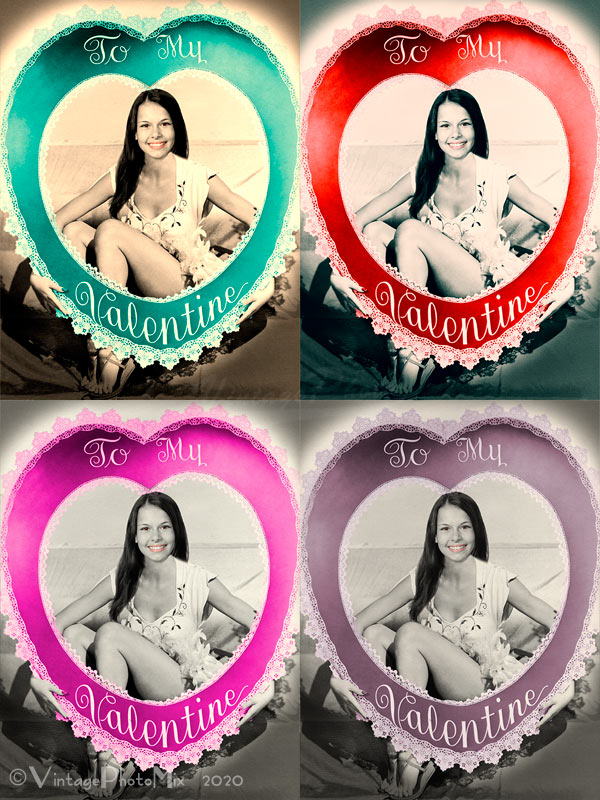 Color options for Valentine's Day portrait from photo.