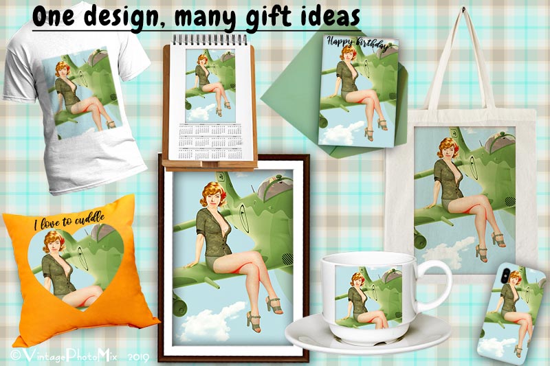 Personalized gift ideas for military pin-up fan.
