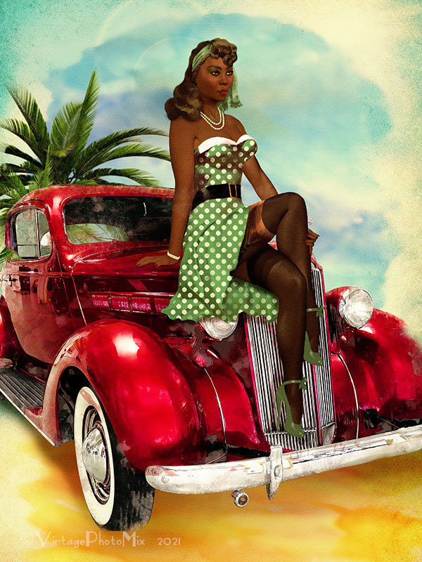 Personalized-pin-up-art-Classic-car-pin-up-girl-(11)